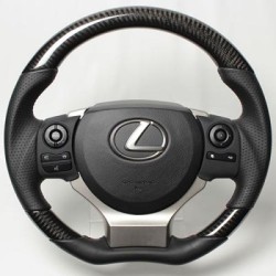 Real Steering Wheel Black Carbon (dark wine x black euro stitch)